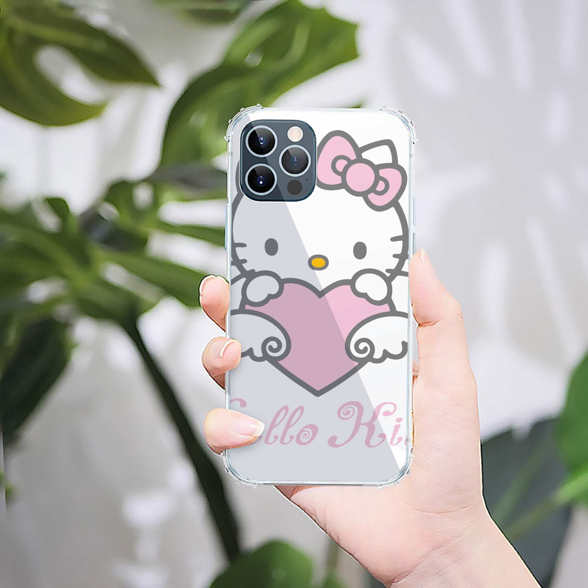 （画像用） Hello Kitty ハローキティ 【iPhone 12シリーズ対応】透明スマホケース（クリアソフトケース）